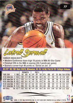 1997-98 Ultra #77 Latrell Sprewell Back