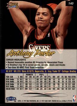 1997-98 Ultra #140 Anthony Parker Back