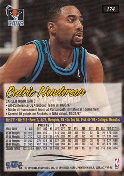 1997-98 Ultra #174 Cedric Henderson Back