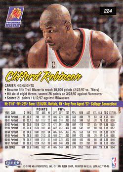 1997-98 Ultra #224 Clifford Robinson Back