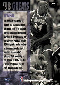 1997-98 Ultra #265 Shaquille O'Neal Back