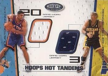 2001-02 Hoops Hot Prospects - Hoops Hot Tandems #AHRM Allan Houston / Reggie Miller Front