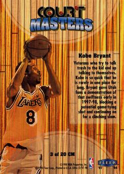 1997-98 Ultra - Court Masters #3 CM Kobe Bryant Back