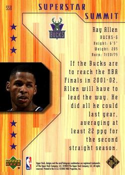 2001-02 Upper Deck - Superstar Summit #SS8 Ray Allen Back