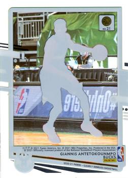 2020-21 Clearly Donruss #21 Giannis Antetokounmpo Back