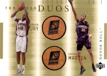 2001-02 Upper Deck Honor Roll - Fab Floor Duos #SM/SM-F Stephon Marbury / Shawn Marion Front