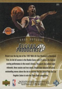 2000-01 Upper Deck Legends - Record Producers #RP8 Kobe Bryant Back