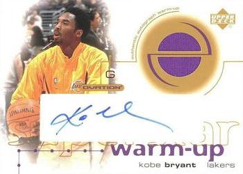 2001-02 Upper Deck Ovation - Superstar Warm-Ups Autographs #KB-S Kobe Bryant Front
