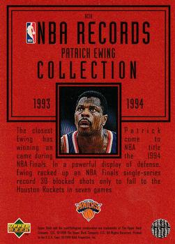 1997-98 Upper Deck - NBA Records Collection #RC18 Patrick Ewing Back