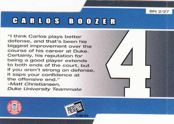 2002 Press Pass - Big Numbers #BN2 Carlos Boozer Back