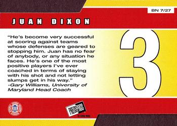 2002 Press Pass - Big Numbers #BN7 Juan Dixon Back