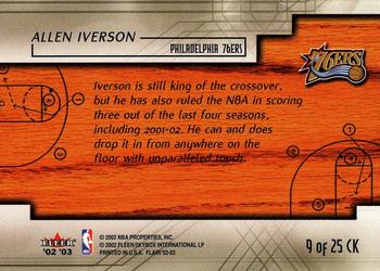 2002-03 Flair - Court Kings #9 CK Allen Iverson Back