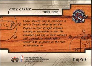2002-03 Flair - Court Kings #15 CK Vince Carter Back