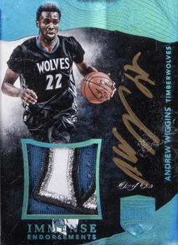 2014-15 Panini Eminence - Immense Endorsements Patches Platinum #IEP-AW Andrew Wiggins Front