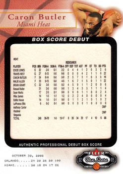 2002-03 Fleer Box Score - Box Score Debuts #3 BSD Caron Butler Front