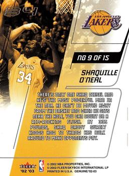 2002-03 Fleer Genuine - Names of the Game #NG 9 Shaquille O'Neal Back