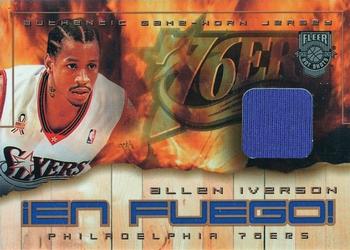 2002-03 Fleer Hot Shots - En Fuego Game-Used Gold #NNO Allen Iverson Front