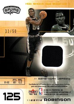 2002-03 Fleer Hot Shots - Give and Go Game-Used #125 Tony Parker / David Robinson Back