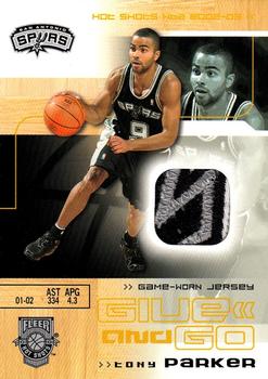 2002-03 Fleer Hot Shots - Give and Go Game-Used #125 Tony Parker / David Robinson Front
