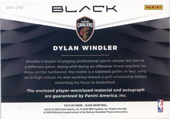 2019-20 Panini Black - Rookie Memorabilia Autographs Silver #RM-DW Dylan Windler Back