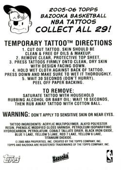2005-06 Bazooka - Tattoos #NNO Nick Collison Back