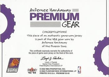 2002-03 Fleer Premium - Premium Gear #NNO Anfernee Hardaway Back
