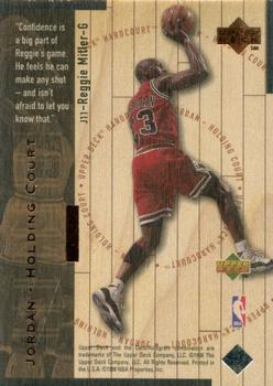 1998 Upper Deck Hardcourt - Jordan Holding Court Bronze #J11 Reggie Miller / Michael Jordan Back