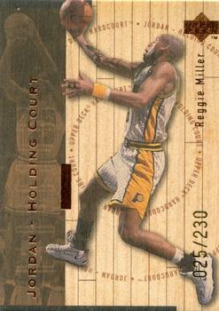 1998 Upper Deck Hardcourt - Jordan Holding Court Bronze #J11 Reggie Miller / Michael Jordan Front