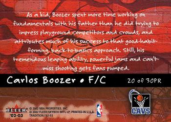 2002-03 Fleer Tradition - Playground Rules #20PR Carlos Boozer Back