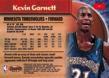 1998-99 Bowman's Best #31 Kevin Garnett Back
