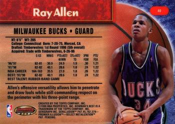 1998-99 Bowman's Best #40 Ray Allen Back