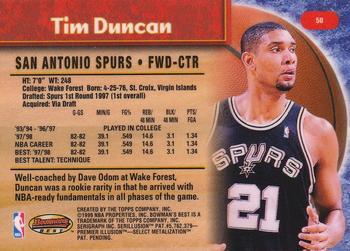 1998-99 Bowman's Best #50 Tim Duncan Back
