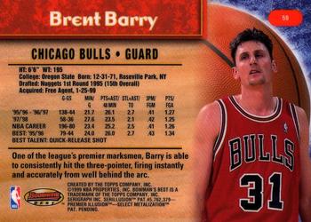 1998-99 Bowman's Best #59 Brent Barry Back