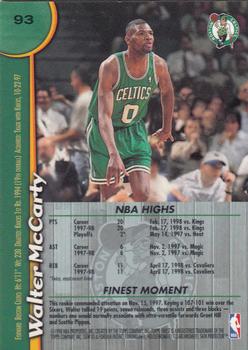 1998-99 Finest #93 Walter McCarty Back