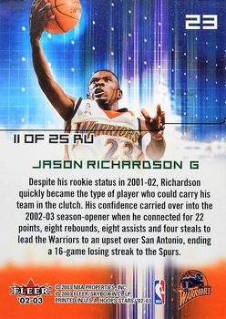 2002-03 Hoops Stars - Raising Up #11 RU Jason Richardson Back