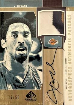 2002-03 SP Game Used - Autographed Authentic Patches #KB-AP Kobe Bryant Front