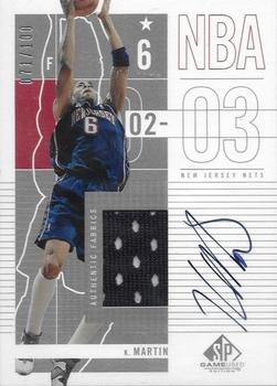 2002-03 SP Game Used - Autographed Jerseys #62 Kenyon Martin Front