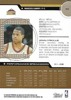 2002-03 Stadium Club - 10th Anniversary Parallel #48 Marcus Camby Back