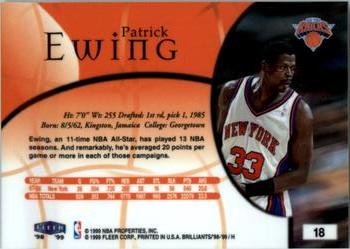 1998-99 Fleer Brilliants #18 Patrick Ewing Back