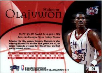 1998-99 Fleer Brilliants #91 Hakeem Olajuwon Back