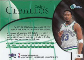1998-99 Fleer Brilliants #95 Cedric Ceballos Back