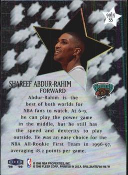 1998-99 Fleer Brilliants - Shining Stars #9 SS Shareef Abdur-Rahim Back