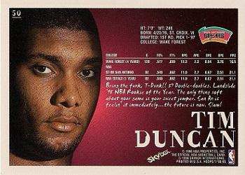1998-99 Hoops #50 Tim Duncan Back
