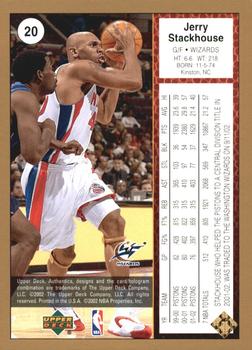 2002-03 UD Authentics - Gold #20 Jerry Stackhouse Back