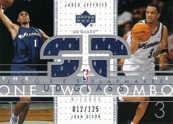2002-03 UD Glass - One Two Combo Jerseys #JJ/DC-C Jared Jeffries / Juan Dixon Front