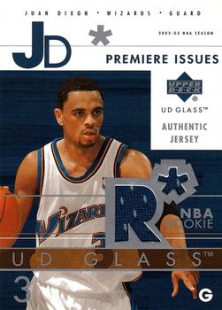 2002-03 UD Glass - Premiere Issues Jersey #JD-P Juan Dixon Front