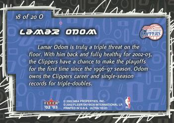 2002-03 Ultra - O! #18 O Lamar Odom Back