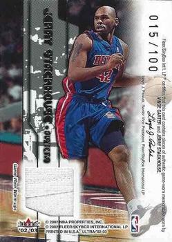 2002-03 Ultra - One on One Game Used #NNO Vince Carter / Jerry Stackhouse Back
