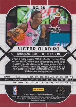 2020-21 Panini Obsidian #98 Victor Oladipo Back