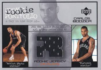2002-03 Upper Deck - Rookie Portfolio Jerseys #RP-CA Carlos Boozer Front